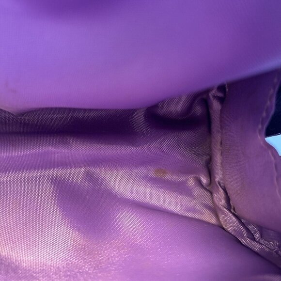 Modella Purple Suede Leather Cosmetic Bag Toiletry Carry All - Picture 6 of 9